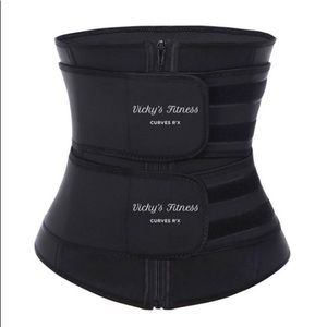 Waist trainer with zipper and 2 belt